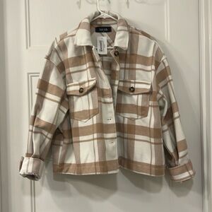 New with tags, plaid jacket